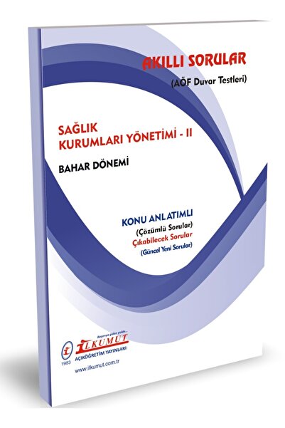 Genel Markalar Aöf İlkumut – Sağlık Kurumları Yönetimi - 2 - (Konu Anlatımlı ...