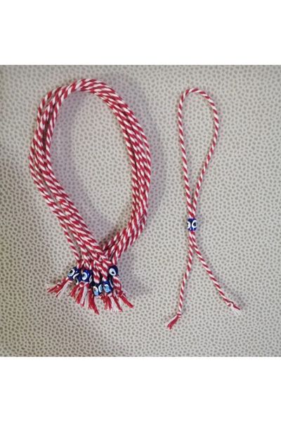 MARCİELO Accessories Marteniçka Lucky String with Evil Eye Beads 10 Pieces