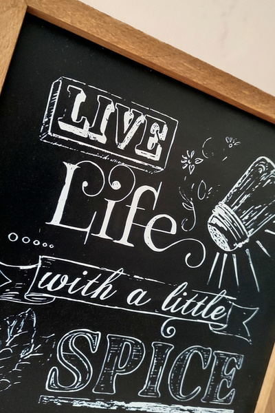 Tooall Live Life with a Little Spice, Live Life with a Little Spice Wooden Framed Painting