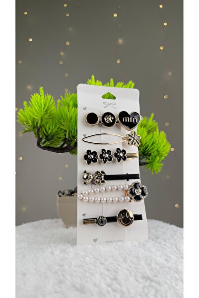 HAVİSA KİDS Yeni Trend Moda incili 6'lı Büyük Klips Çıtçıt Pens Toka Seti