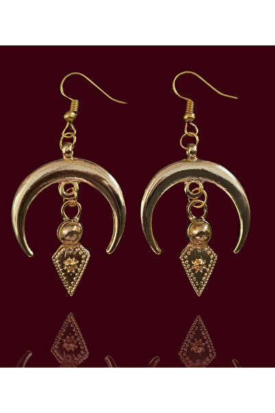 Jovela Ters yarim ay hilal tek delik otantik altin küpe