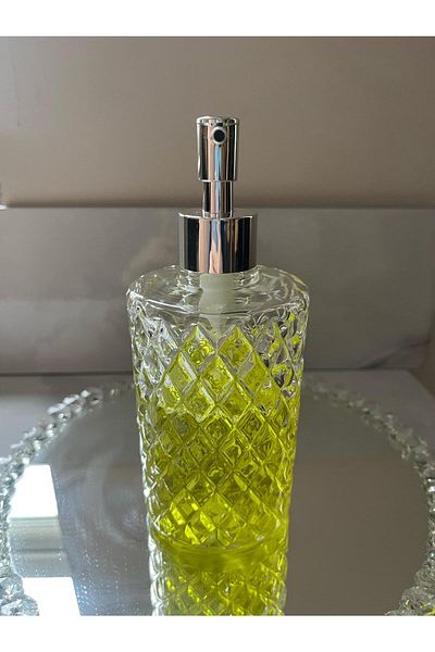 DİBA AVM Dozator de săpun pentru baie Dozator de săpun din sticlă cu pompă rezistentă la rugină, dozator de săpun lichid reîncărcabil 1buc 500 ml