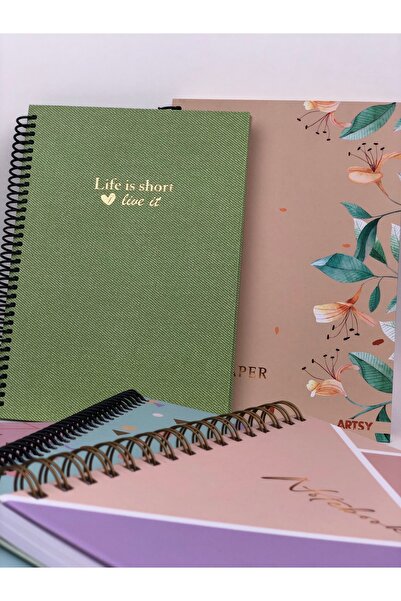 notin paper 16x23 Çizgili Spiralli Cilt Bezi Sert Kapak 100 Yaprak Defter
