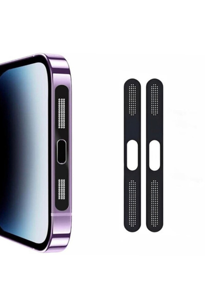 Ally iPhone 14 Pro İçin Anti-Dust Toz Ve Kir Önleyici Sticker 2 Adet Set SİYAH