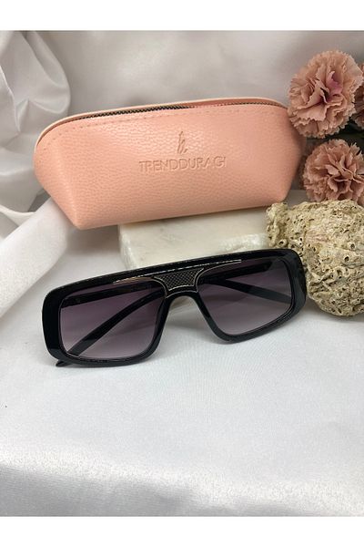 Di Caprio Foca Black Silver Detailed Women's Sunglasses