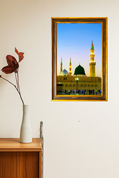 Nod Mescid-i Nebevî Cadru de pictură islamică din lemn, decor religios de per...