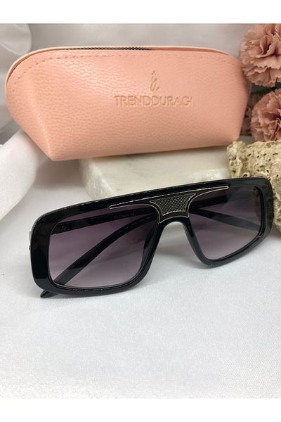 Di Caprio Foca Black Silver Detailed Women's Sunglasses