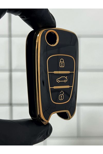 BARKAS ELEKTRONİK Hyundai i10 i20 i30 iX30 iX35 Switchblade Nano Key Case Black