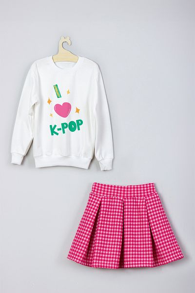 ADA BEBEK ÇOCUK New Season I'K-Pop Printed Skirt Sweat Suit
