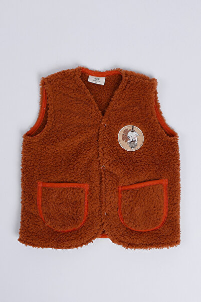 JUNİPERUS Embroidered Plush Fleece Baby Kids Vest Wellsoft Vest