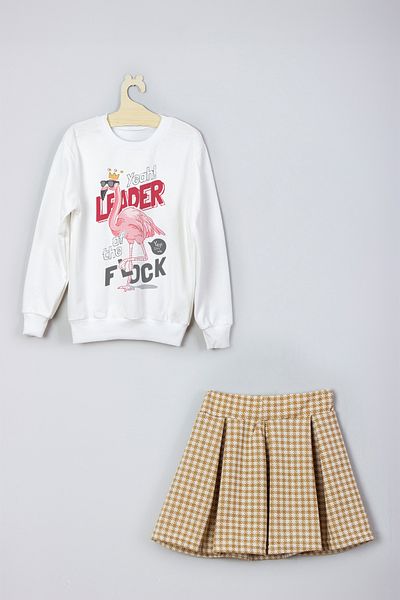 ADA BEBEK ÇOCUK New Season - City Floral Skirt and Sweat Set