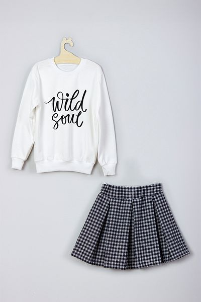 ADA BEBEK ÇOCUK Wild Soul Printed Skirt Sweat Set