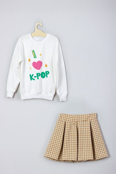 ADA BEBEK ÇOCUK New Season I'K-Pop Printed Skirt Sweat Suit