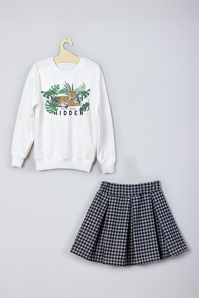 ADA BEBEK ÇOCUK New Season Printed Skirt Sweat Set