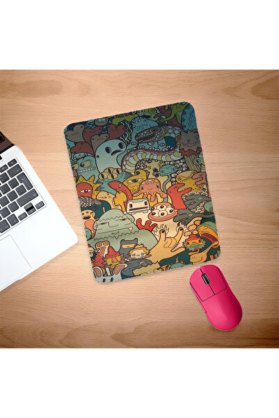 UcuruStore Πολύχρωμο Ορθογώνιο Mouse Pad με Στήριγμα Καρπού με Διαφορετικά Σχ...