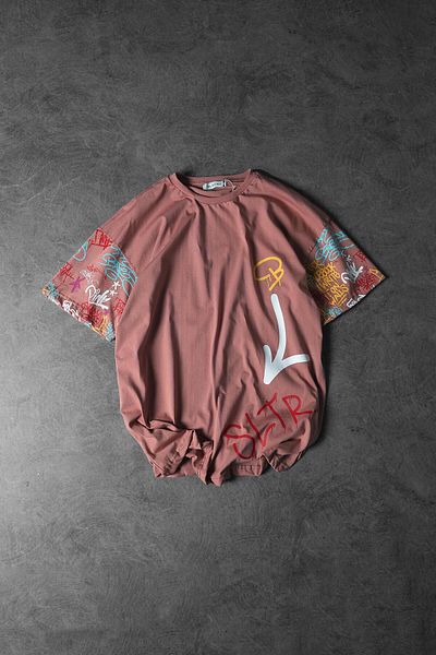 Slatra Ανδρικό μπλουζάκι με στάμπα Coral SLTR Oversize
