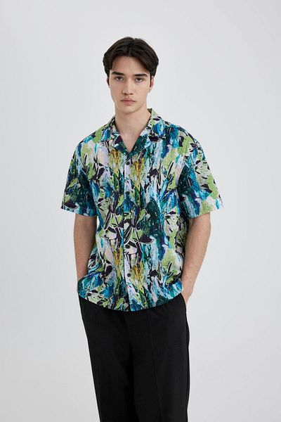 DeFacto Wide Mold Summer Apaş Collar T unumgängliche Teryyile-Kleidung