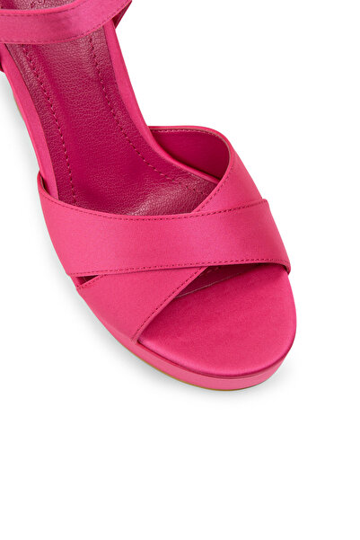 Deery Fuchsia Platform Heeled Women's Evening Dress Shoes