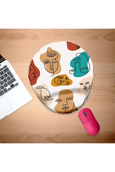 UcuruStore Πολύχρωμο Γραμμικό Γυναικείο Οβάλ Μαξιλαράκι Ποντικιού με Στήριγμα...