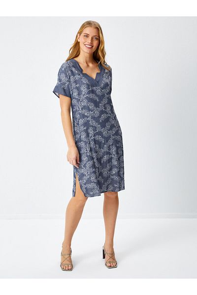 Faik Sönmez Flower Pattern V-Neck Dress 68294