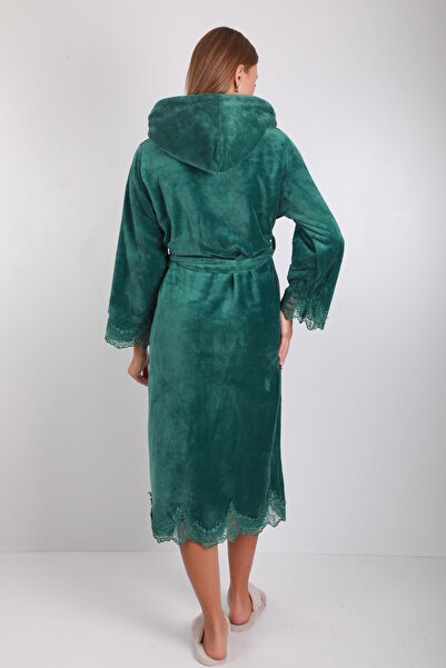 Wild Love Dámský krajkový župan s kapucí ze 100% bambusu