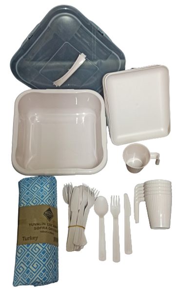 Lider MAGNESİA PICKNIC SET 6 PERSONS 32 PIECES MULTI-PURPOSE CLOTH WITH GIFT