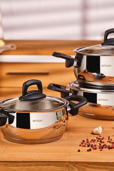 Emsan Aren 8 Piece Steel Pot Set