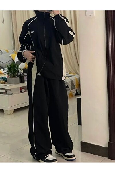 Köstebek Parachute Fabric Black Jogger Sweatpants Trousers