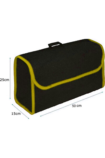 MeyZone Araba Bagaj Çantası Cırtcırtlı Sarı Çizgili Oto Halı Bagaj Organizer ...