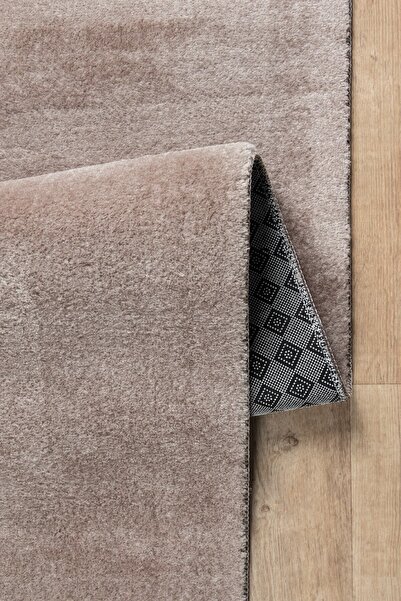 Valery Home Vl Oval Comfort Overloklu Peluş Halı Kahverengi