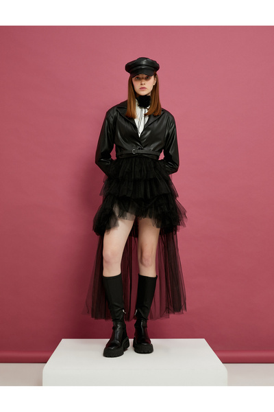 Koton Tutu Skirt Asymmetrical Cut Layered Lined Elastic Waist