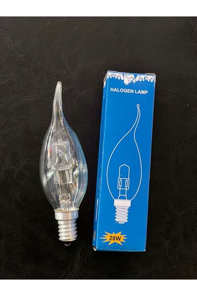 OKYANUSAYD 28 WATT KIVRIK  ŞEFFAF CAMLI E14 DİMMERLİ 375 LÜMEN HALOGEN AMPUL