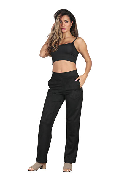Miss couture 1014 Casual Pants Ithal Nubuk Kumaş. Dış Yüzeydeki Yumuşak Ve Be...