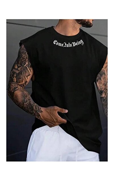 MYDARKSTYLE MEN'S COME INTO BEING THROAT Printed Oversize T-shirt