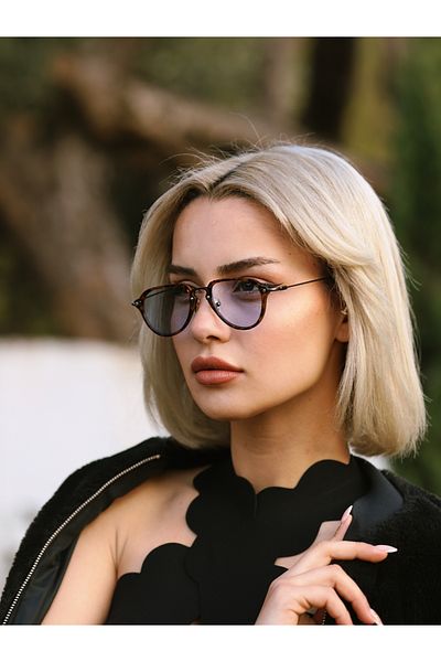Angel Eyes Women's Sunglasses Leopard Drop Frame Blue Glass