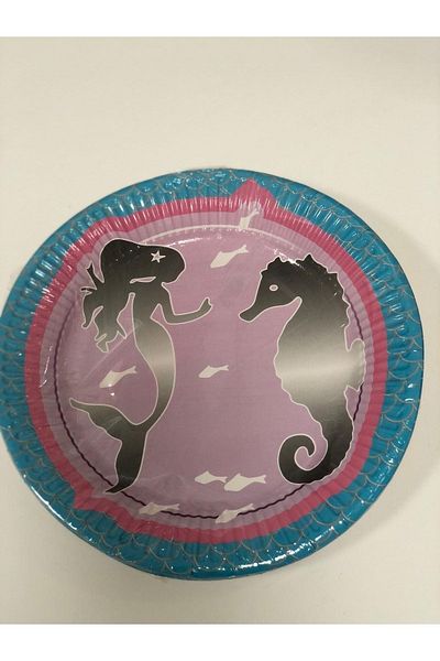 TATLI GÜNLER Mermaid Cardboard Plate 8 Pieces