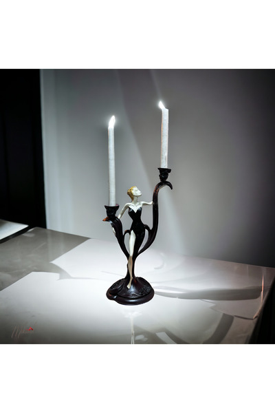 MÜKEMEL Şamdan dansçı heykeli – el yapımı, dekoratif mumluk ve benzersiz bir ...