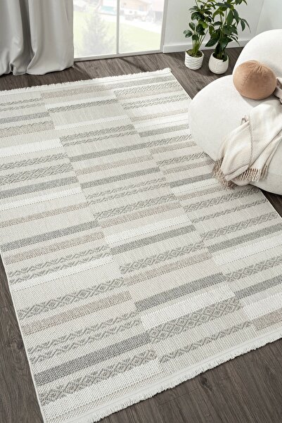 Eliz Home Beyaz Yumuşak Dokulu Halı Kilim Salon Mutfak Koridor Yolluk Dokuma ...