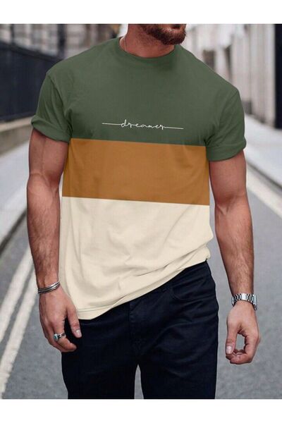 MANCY تي شيرت كبير الحجم للجنسين بطبعة لوس أنجلوس من القطن برقبة دائرية و3 ألوان