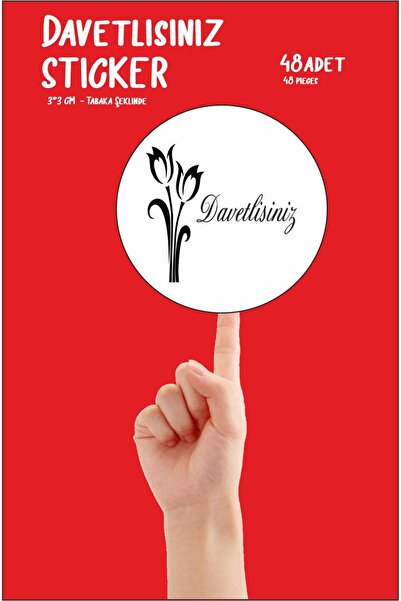 43 cici süsler organizasyon Αυτοκόλλητο Ετικέτα Φάκελος Προσκλητηρίου Στρογγυ...