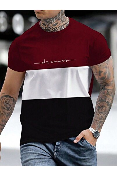 MANCY تي شيرت كبير الحجم للجنسين بطبعة لوس أنجلوس من القطن برقبة دائرية و3 ألوان