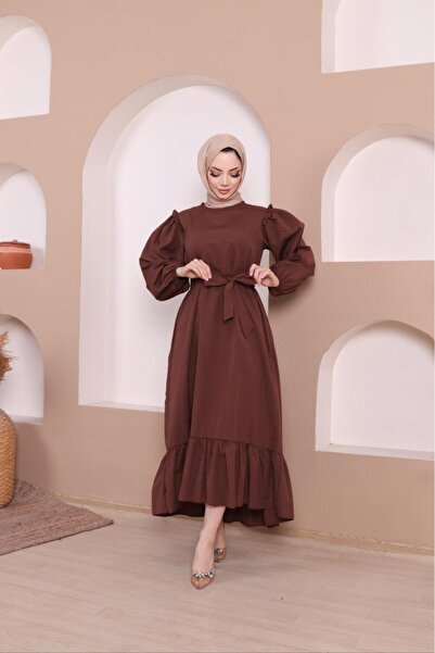 moda periy kadın tarz modest Rahat Kalıp yazlık pamuklu tericoton Fırfırlı Te...