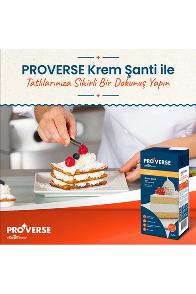 CARGILL Proverse Sıvı Krem Şanti %26 Yağ Oranı 1 KG x 12 Adet (Koli)