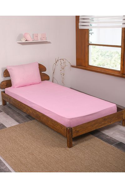 ENESSA SINGLE PERSON ELASTIC SHEET SET 100*200 CM PINK