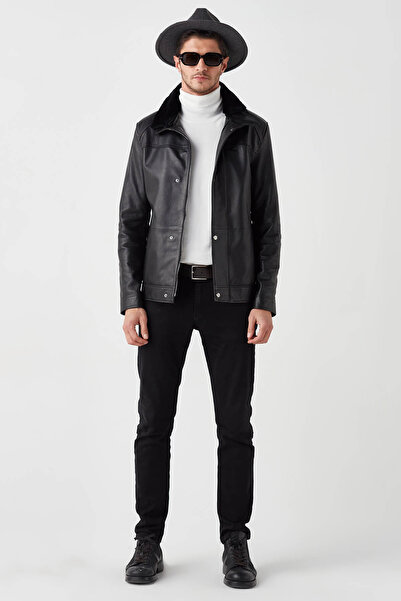 Deriza Magento Siyah Jumbo Erkek Deri Kaban