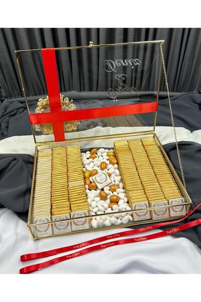 Eminönü Baskı Merkezi Kız İsteme Çikolatası 200 Adet Söz Nişan Çikolatası Cam...