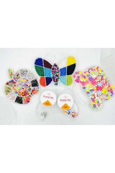 yiğit aksesuar 41 pieces Jewelry Making Sand Beads Letter Beads and Figure Beads for kids jewelry making set