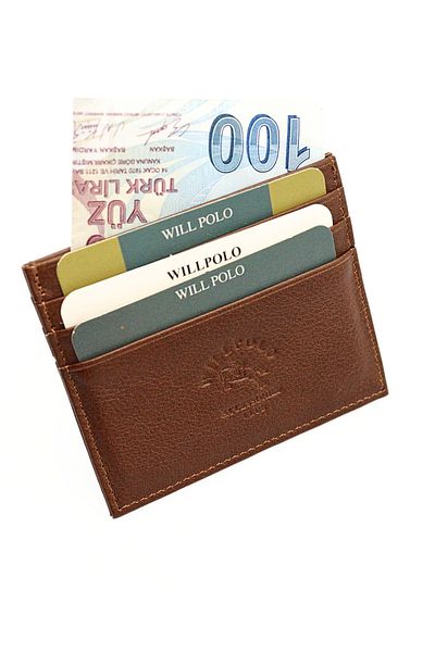 willpolo Θήκη για μικρές κάρτες από γνήσιο δέρμα