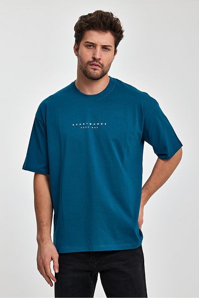 COMBİNE MİCHAİL Reprimande Men's Oversize Fit Thick Fabric Crew Neck T-shirt