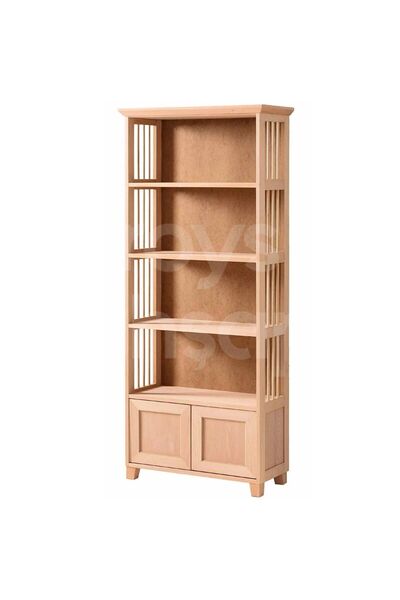ROYS AHŞAP Ahşap 6529 Masif Ham Çıtalı Kitaplık